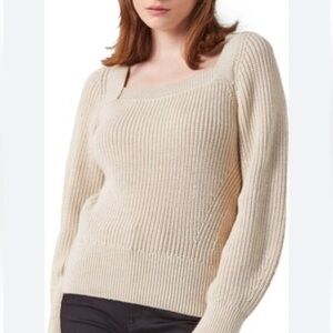 LK Bennett Agnes Knitted Top Cream Pullover Sweater Size XS